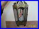 Gothic Vintage Hanging Light 3 Light Fixture Octagon & Metal Screen Design With