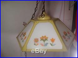 Groovy Flower child Vintage 60's-70's Kitchen Yellow Hanging Lamp/Light Fixture