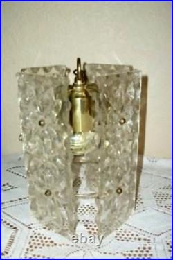 HOLLYWOOD REGENCY LUCITE STARBURST HANGING LAMP PENDANT GOLDTONE 1960s MCM