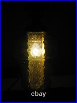 HUGE 25 Green Optic Dimple Glass Hanging Swag Lamp withDiffuser Mid Century MCM