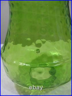 HUGE 25 Green Optic Dimple Glass Hanging Swag Lamp withDiffuser Mid Century MCM