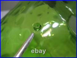 HUGE 25 Green Optic Dimple Glass Hanging Swag Lamp withDiffuser Mid Century MCM