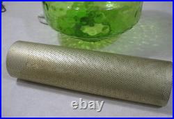 HUGE 25 Green Optic Dimple Glass Hanging Swag Lamp withDiffuser Mid Century MCM