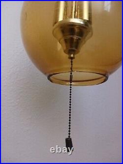 Hand Blown Long Glass Pendant Hanging Light Lamp corded leviton switch Large 20