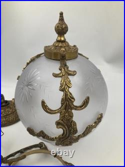 Hanging Globe Lamp Ceiling Fixture Vintage Brass and Glass Vintage Unique Hanging Globe Lamp Ceiling Fixture Vintage Brass and Glass Vintage Unique