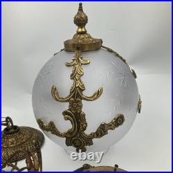 Hanging Globe Lamp Ceiling Fixture Vintage Brass and Glass Vintage Unique Hanging Globe Lamp Ceiling Fixture Vintage Brass and Glass Vintage Unique