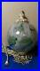Hanging Lamp Swag Light Glass Globe Retro Pendant Vintage Green & White Swirl