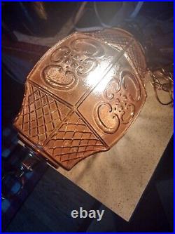 Hanging Swag Light Lamp Amber Glass Vintage MCM MID Century Hollywood Regency Hanging Swag Light Lamp Amber Glass Vintage MCM MID Century Hollywood Regency