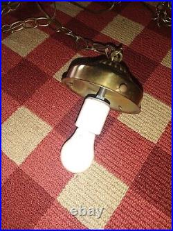 Hanging Swag Light Lamp Amber Glass Vintage MCM MID Century Hollywood Regency Hanging Swag Light Lamp Amber Glass Vintage MCM MID Century Hollywood Regency