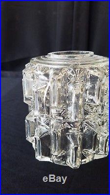 Hanging Vintage Swag Lamp Ceiling Light 8 Tier Glass Cut Chandelier Mid Century