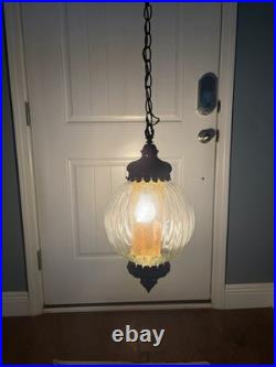 Hollywood Regency Style Hanging Globe Light Fixture Vintage
