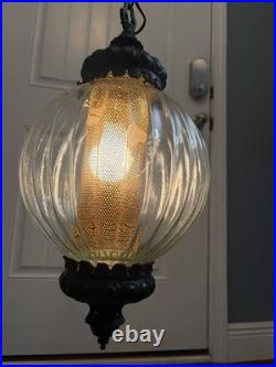 Hollywood Regency Style Hanging Globe Light Fixture Vintage