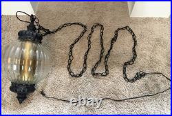 Hollywood Regency Style Hanging Globe Light Fixture Vintage