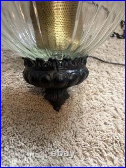 Hollywood Regency Style Hanging Globe Light Fixture Vintage