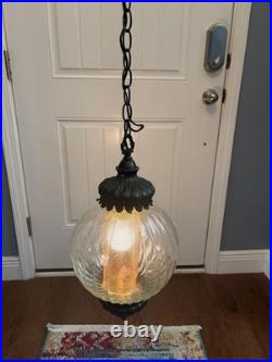 Hollywood Regency Style Hanging Globe Light Fixture Vintage