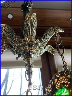 Hollywood Regency Vintage hanging Swag lamp chandelier