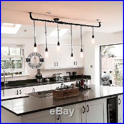 Industrial 6 X Hanging Pendant Drop Lights Ceiling Vintage Cafe Barn E27 Lamps