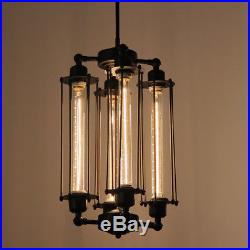 Industrial Vintage Metal Steampunk Chandelier Edison Bulb Hanging Pendant Lamp