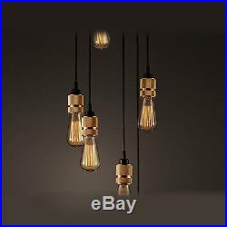 Industrial Vintage Retro E27 Edison Bulb Hanging 6 Lamps Pendant Light Fixture