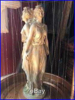 Jumbo Vintage Hanging Mineral Oil Rain Motion Lamp 3 Nude Greek Goddess Ladys