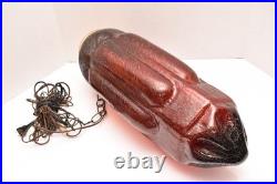 LARGE Ruby Red Crackle Large Vintage Swag Light Hanging Light Fixture Red Glass LARGE Ruby Red Crackle Large Vintage Swag Light Hanging Light Fixture Red Glass