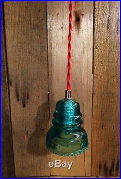 LED Glass Insulator Plug In Pendant Light Industrial Hanging Swag light Vintage