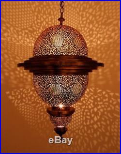 Lamp Hanging Pendant Light Moroccan Vintage Fixture Ceiling Chandelier Brass