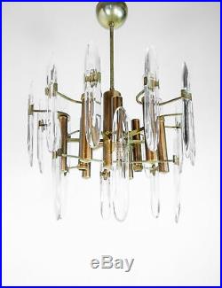 Lampadario Design Gaetano Sciolari Vetro Sospensione Vintage Hanging Lamp 1970