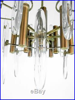 Lampadario Design Gaetano Sciolari Vetro Sospensione Vintage Hanging Lamp 1970