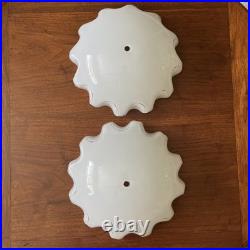Large Mid Century Ceiling Light Shades Wave Edge 12 Diameter