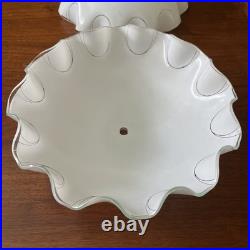 Large Mid Century Ceiling Light Shades Wave Edge 12 Diameter