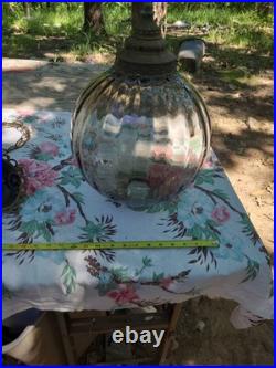 Large Optic Swirl Glass MCM Vintage Hanging Swag Lamp Sold As Is