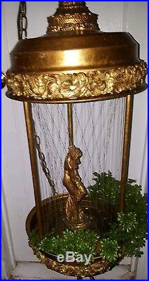 Large Vintage Hanging Mineral Oil Motion Rain Lamp Nude Greek Goddess Lady 36
