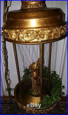 Large Vintage Hanging Mineral Oil Motion Rain Lamp Nude Greek Goddess Lady 36