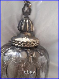 Large Vintage Hanging swag lamp with chain plug in light McM Ornate
