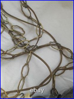 Large Vintage Hanging swag lamp with chain plug in light McM Ornate