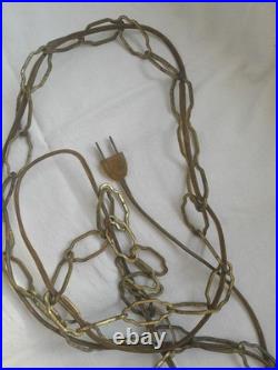 Large Vintage Hanging swag lamp with chain plug in light McM Ornate