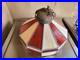 Large Vintage Tiffany Style Stained Glass Hanging Pendant Lamp 17