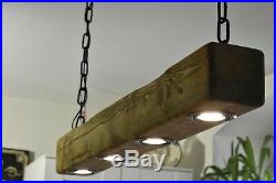 Light Oak Vintage Ceiling Light Hanging Lamp Rustic Farmhouse 4 x LED HANDMADE