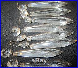 Lot of 165 vintage hanging French U-drop Crystal Glass Prism Lamp Parts