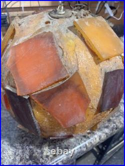 Lucite Rock Candy Swag Lamp Vintage 1960s MCM Chunky orange withorig switch cord