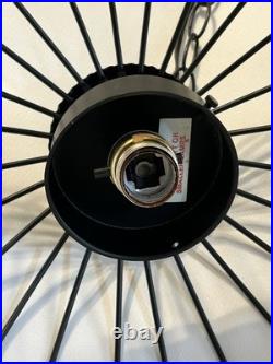 MCM Arthur Umanoff Style WROUGHT IRON Bird Cage Hanging Swag Lamp Pendant Light