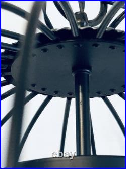 MCM Arthur Umanoff Style WROUGHT IRON Bird Cage Hanging Swag Lamp Pendant Light