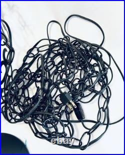 MCM Arthur Umanoff Style WROUGHT IRON Bird Cage Hanging Swag Lamp Pendant Light