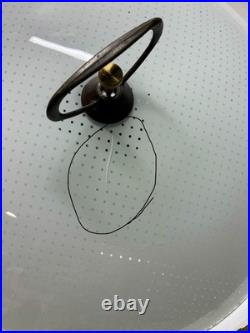 MCM Atomic Pull Down Retractable Light Fixture Vintage Pendant UFO Saucer Eames
