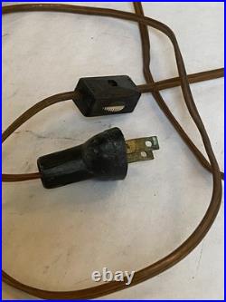 MCM Bamboo Wicker Rattan 18 Swag Lamp Hanging Light Fixture with Ribbed Globe