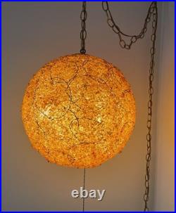 MCM Chunky Lucite Swag Ball Lamp VTG Multicolor Confetti Rock Candy Swirls 14