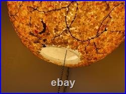 MCM Chunky Lucite Swag Ball Lamp VTG Multicolor Confetti Rock Candy Swirls 14
