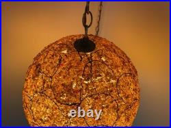 MCM Chunky Lucite Swag Ball Lamp VTG Multicolor Confetti Rock Candy Swirls 14