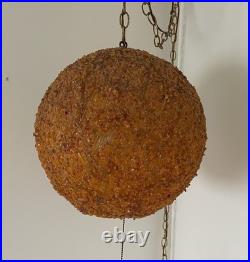MCM Chunky Lucite Swag Ball Lamp VTG Multicolor Confetti Rock Candy Swirls 14